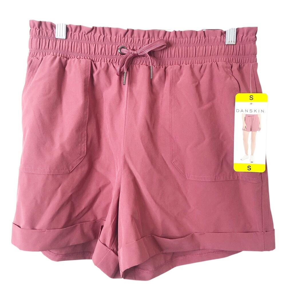 Danskin Women's NWT Pull-On Paperbag Waist Shorts in Cosmic Clay Size Small